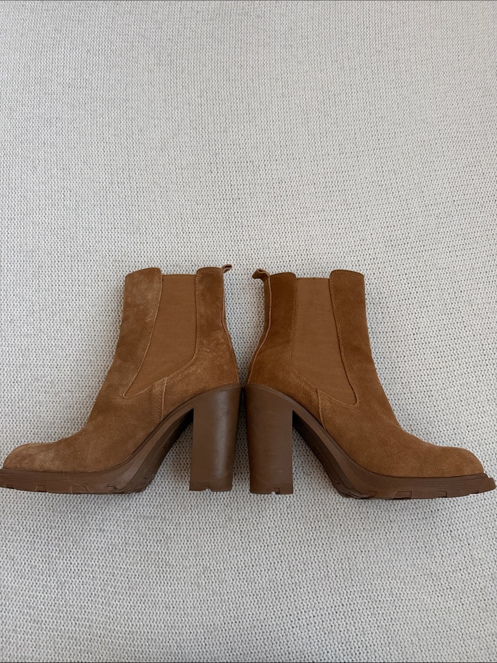 Nine West Ream 2 Chelsea Suede Heeled Boots Brown Size 8.5 - Picture 4 of 8